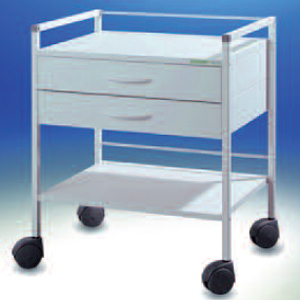 Vielzweckwagen 08/16, weiß lackiert, 2 Schubladen