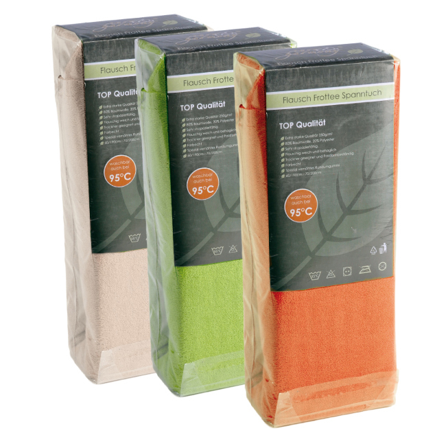 Flausch-Frottee-Spanntuch, orange,60/190-70/200cm